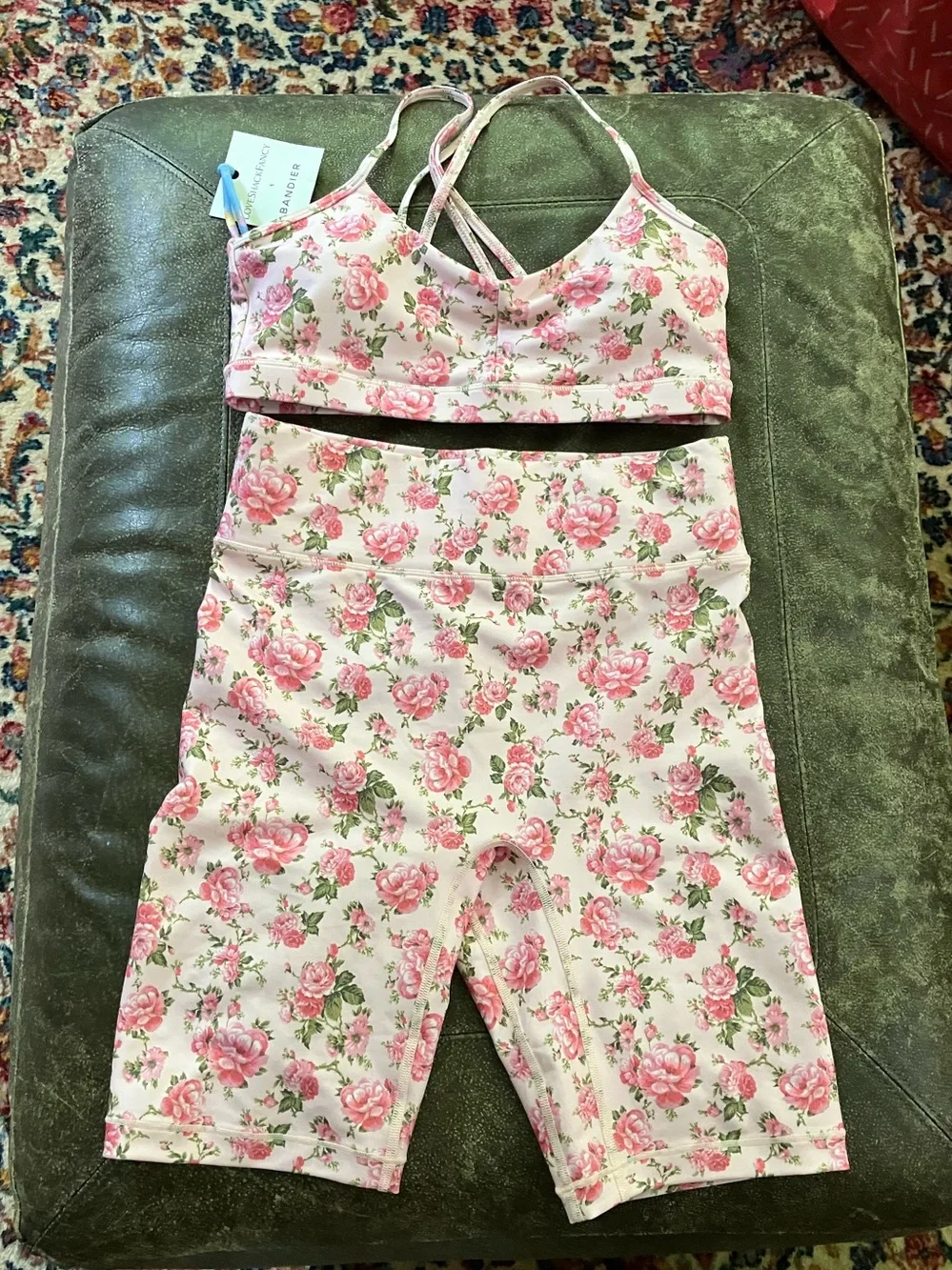 Loveshackfancy Peony Garden Workout Set Sports Bra & Shorts